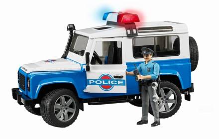 Внедорожник Bruder Land Rover Defender Station Wagon - Полиция с фигуркой 